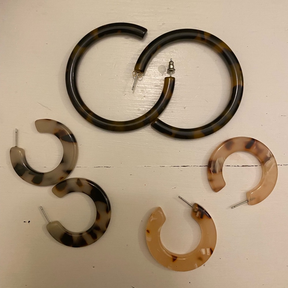 Lot of Machete Acetate Hoop Earrings